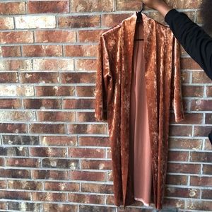 A knee length cardigan